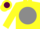 Silk - Yellow, Maroon 'V' in Front & 'K' in grey disc on Back, Maroon & grey Bar