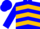 Silk - Blue, Red and Gold Chevrons, Blue Cap