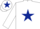 Silk - white, dark blue star and cap