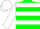 Silk - Green, White Emblem, White Hoops on Sleeves, White Cap