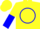 Silk - Yellow, Blue Circle and 'C', Yellow and Blue Vertical Halved Sleeves, Yellow