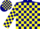 Silk - Navy Blue, Yellow Blocks