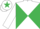 Silk - WHITE & EMERALD GREEN DIABOLO, white sleeves, emerald green star on cap