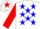 Silk - White, Blue Stars, Red 'BF' on Blue Star, Red Sleeves