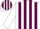 Silk - White, Maroon Stripes, Maroon Bands on White Sleeves
