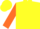 Silk - Yellow, Orange Circled 'R', Orange Bars on Sleeves