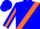 Silk - Blue, Orange Sash, 'DEVILLE'on Orange Stripe on Sleeves