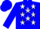 Silk - Blue, White Stars, Blue 'T' on White Star in White Star Circle