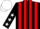 Silk - Black and Red stripes, Black sleeves, White stars, White cap