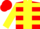 Silk - Red, Yellow Panel, Two Yellow Hoops on Sleeves, Yellow and Red