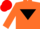 Silk - orange, black inverted triangle, red cap