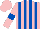 Silk - Pink and Royal Blue stripes, Pink sleeves, Royal Blue armlets, Pink cap