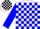 Silk - White, black logo, blue blocks on sleeves, blue and white ca