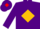 Silk - Purple, gold diamond in red border, gold diamond in red