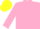 Silk - Pink and purple diagonal halves, yellow lightning bolt, yellow cap