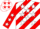 Silk - Red, White Diagonal Stripes, White Stars on Blu