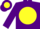 Silk - Purple, purple 'C' in yellow disc, yellow