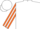 Silk - White, orange & white striped sleeves, emblem on back, matching cap
