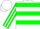Silk - White, green hoops, green & white striped sleeves, white cap