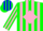 Silk - Green, Blue 'GG' on Pink Diamond, Pink Stripes o