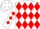 Silk - White, red horseshoe and ' R ', red diamonds on white s