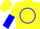 Silk - Yellow, Blue Circle and 'C', Yellow and Blue Vertical Halved Sleeves, Yell