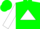 Silk - Green, green  'C'  in white  triangle on back, green and white triangle sleeves, green