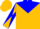 Silk - Gold, Blue Yoke and 'K', Gold and Blue Diagonal Quartered Sleeve