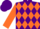 Silk - Purple, Orange Diamonds, Purple Band on Orange sleeves