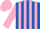 Silk - Royal blue, pink 'S', pink stripes on sleeves,blue and pink cap