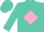 Silk - Turquoise, pink diamond frame 'ALA', pin