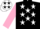 Silk - Black, White Stars, Pink Sleeves