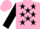 Silk - Pink,black stars,black star on sleeves,pink and bl