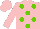 Silk - PINK, light green spots, pink sleeves & cap