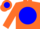 Silk - Orange, Orange 'P' in Blue disc