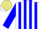 Silk - WHITE, Yellow 'GCS' in Blue Circle', Blue Stripes on Slvs