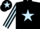 Silk - Black, Light Blue star, striped sleeves and star on cap