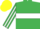 Silk - Emerald Green, White hoop, striped sleeves, Yellow cap