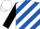 Silk - Royal blue and white diagonal stripes, black sleeves, white cap