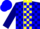 Silk - Navy Blue, Yellow Panel, Yellow and Blue Blocks on Cap