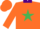 Silk - Orange, Emerald Green Star, Purple Collar, Purp