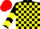 Silk - Black and yellow check, chevrons on sleeves, red cap