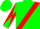 Silk - Aqua, Green Holly Leaf, Red Sash, Aqua and Red Diagonally Quartered Sleeves, A