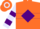 Silk - Orange, lavender 'BAJA' on purple diamond hoop on back, pur