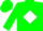Silk - Green, black and white diamond emblem on ba