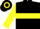Silk - Black, yellow 'M', yellow hoop on sleeves