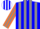 Silk - Blue, White, Grey and Orange Shield, Grey Stripes