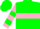 Silk - Kelly Green, Pink Hoop, Pink Sleeves, Green Hoop, Pink and Green Cap