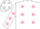 Silk - White, Candy Pink spots,