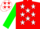 Silk - Red & white, white stars on green sleeves, match